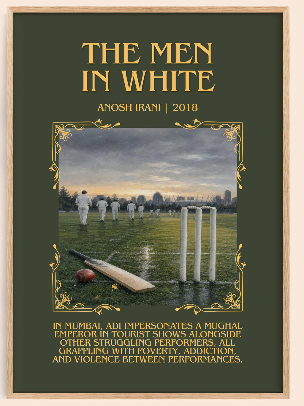 The Men In White Minimalist Book Poster by Anosh Irani – book poster