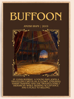 Buffoon Minimalist Book Poster by Anosh Irani – image 1