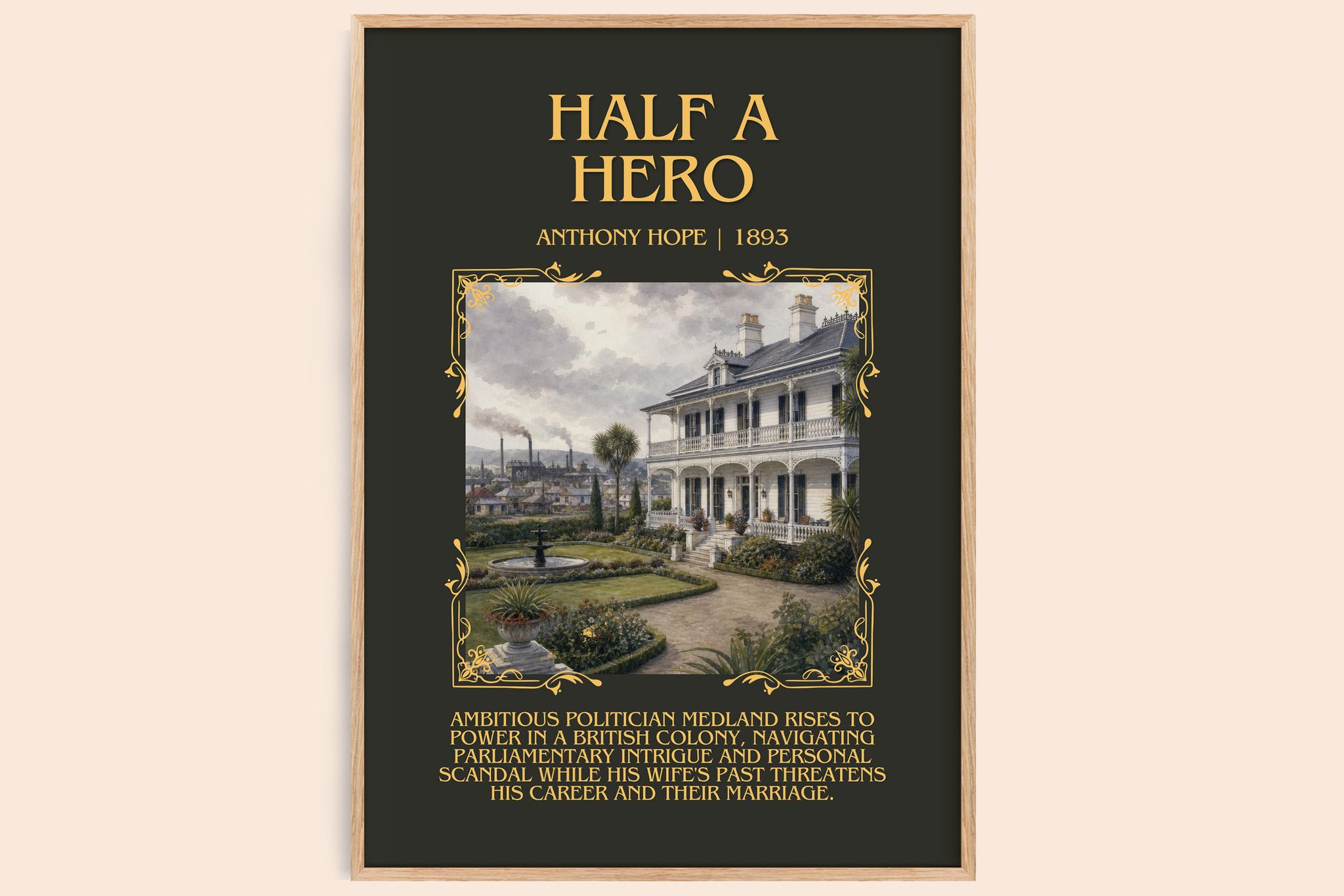 Half A Hero Minimalist Book Poster by Anthony Hope