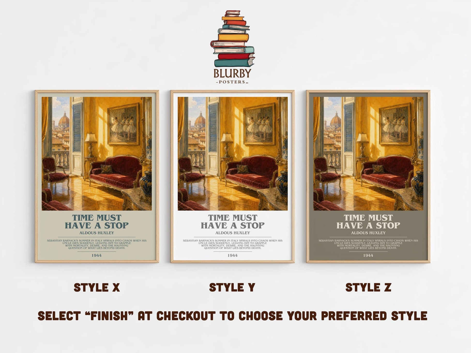 Time Must Have A Stop Bookish Wall Art by Aldous Huxley