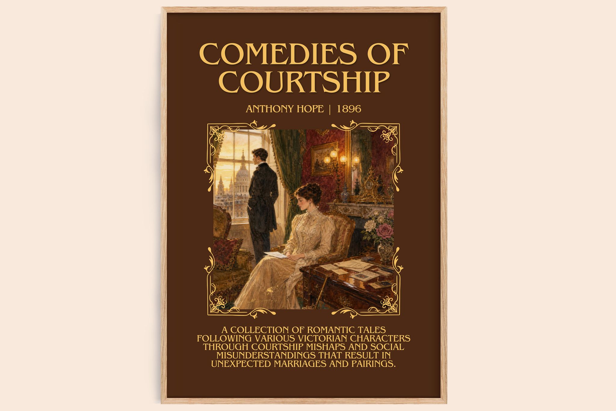 Comedies Of Courtship Minimalist Book Poster by Anthony Hope