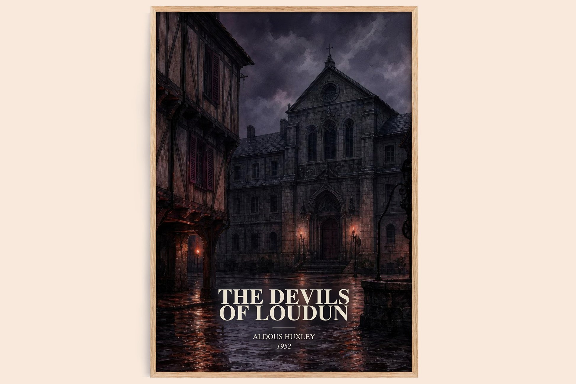 The Devils Of Loudun watercolour book poster by Aldous Huxley – framed literary art print