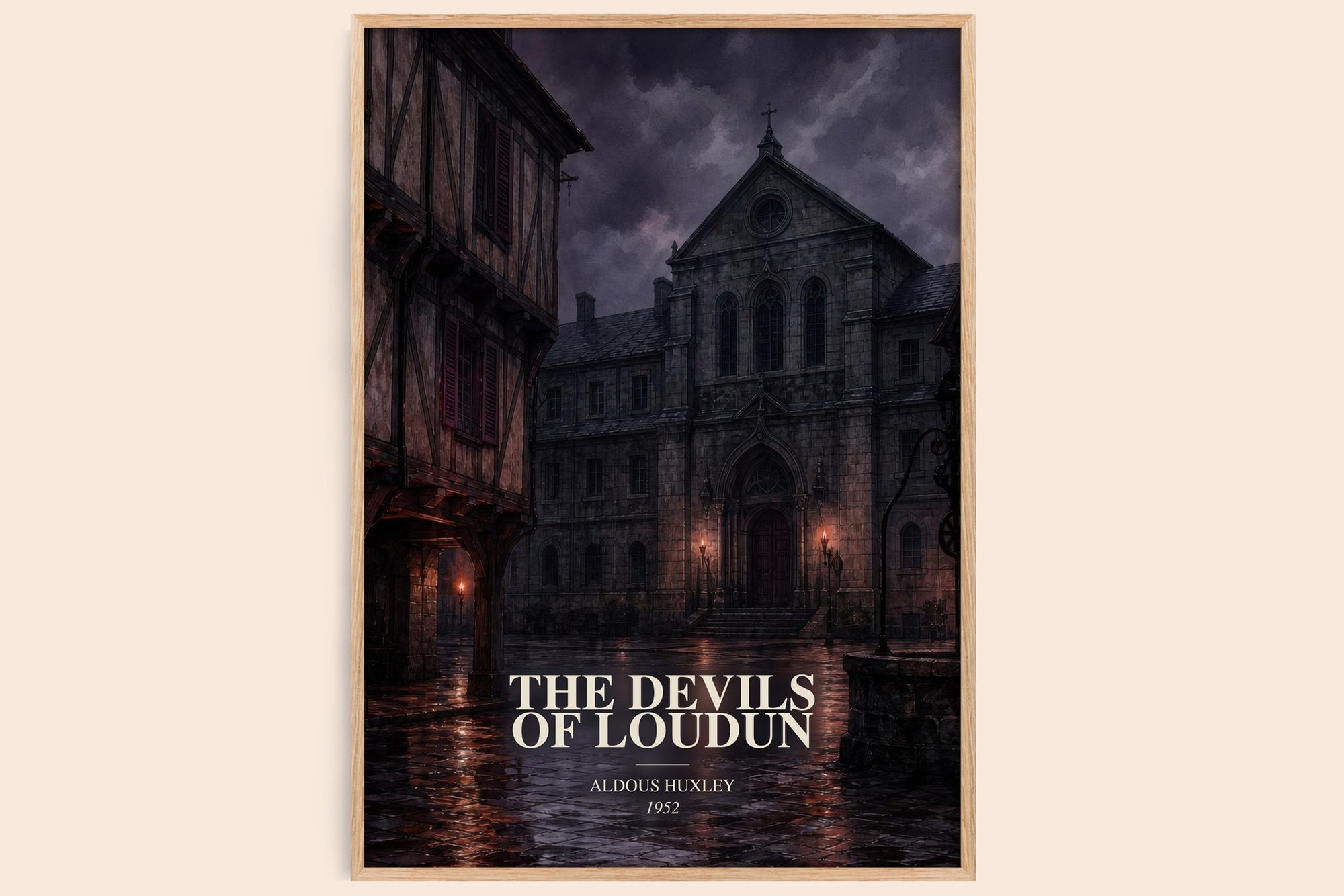 The Devils Of Loudun watercolour book poster by Aldous Huxley – framed literary art print