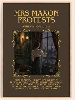 Mrs Maxon Protests Minimalist Book Poster by Anthony Hope – book poster