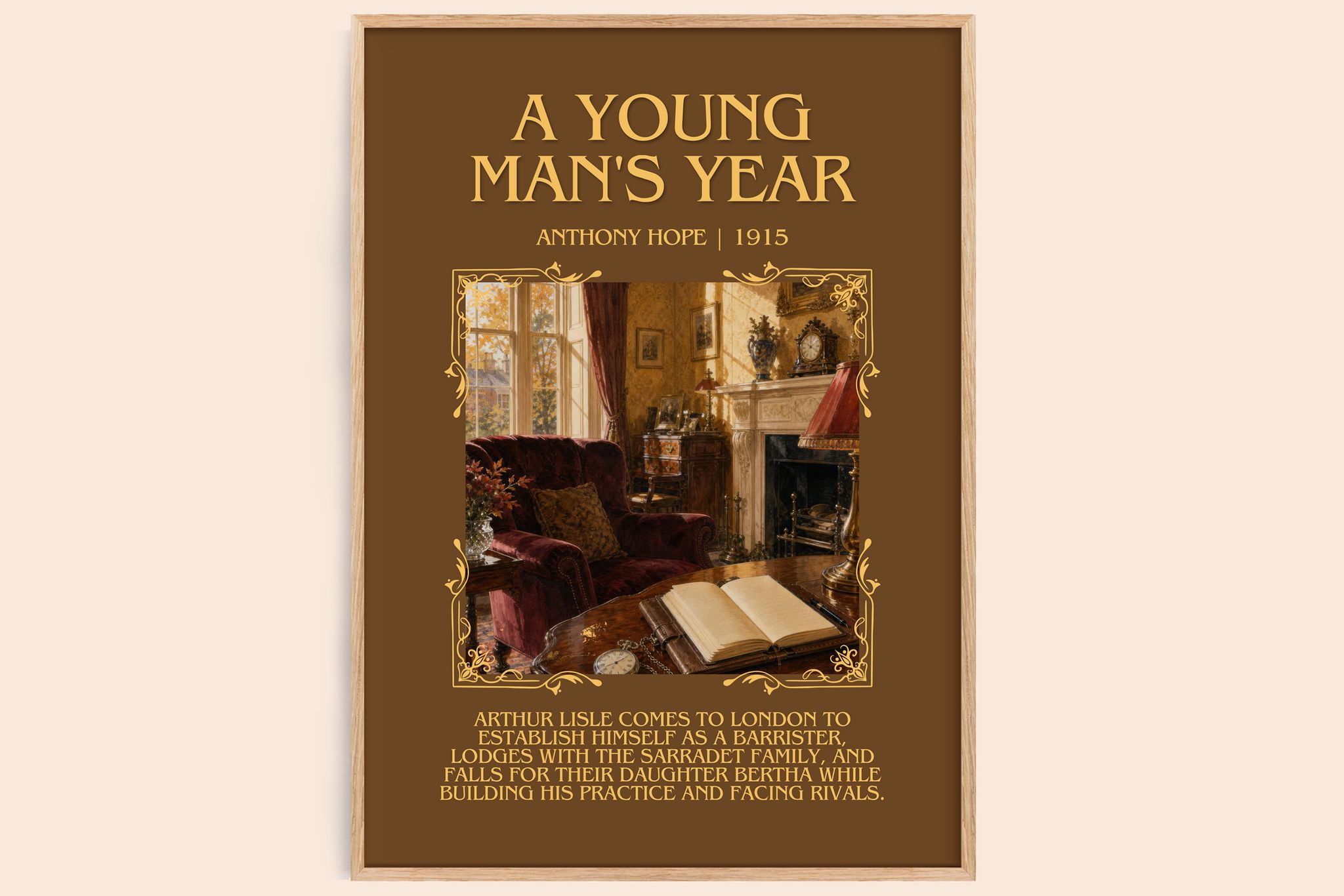 A Young Man's Year Minimalist Book Poster by Anthony Hope