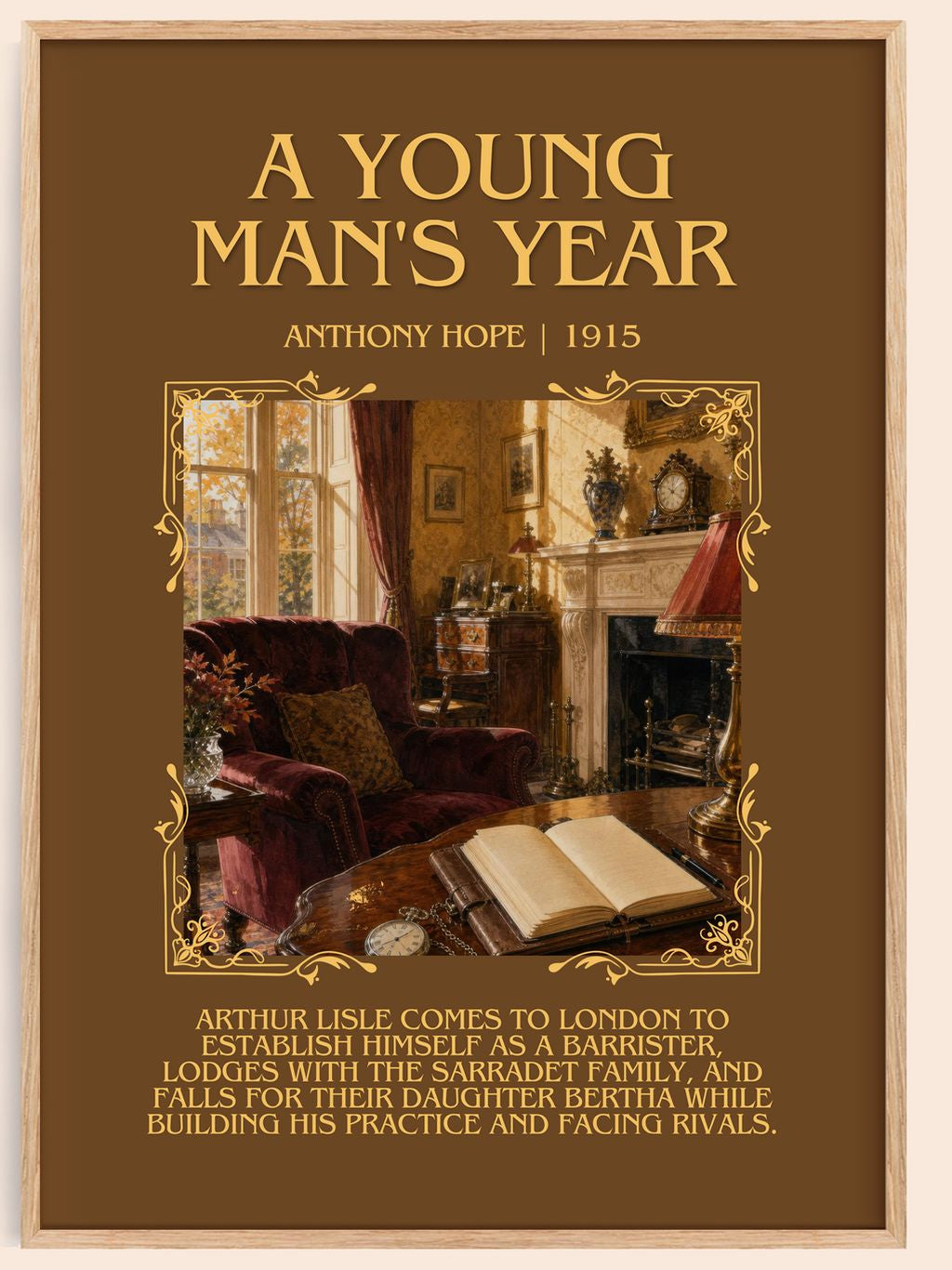 A Young Man'S Year Minimalist Book Poster by Anthony Hope – book poster