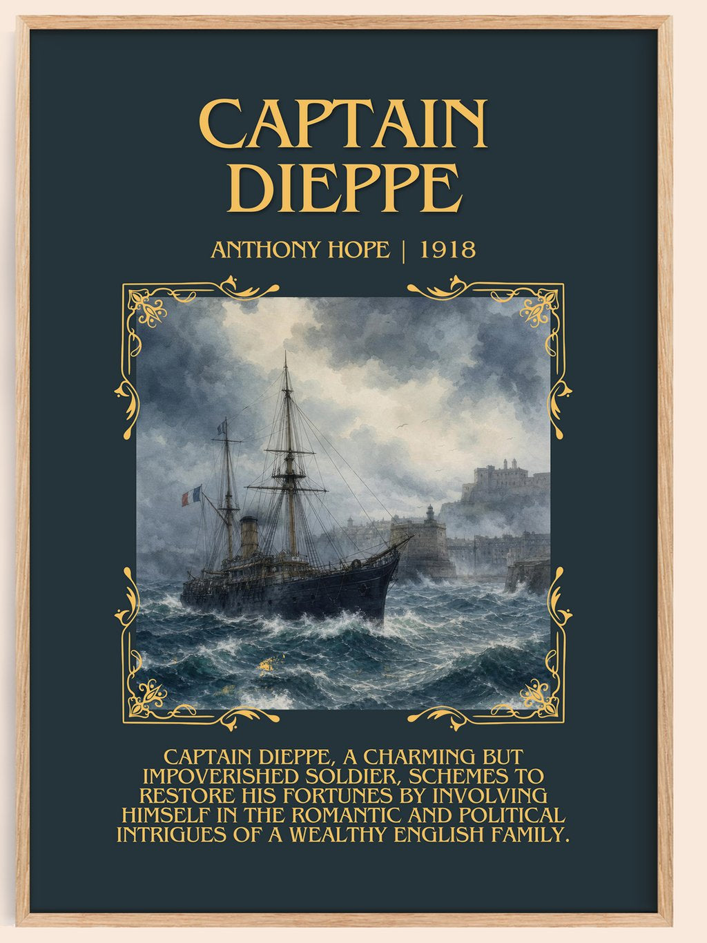 Captain Dieppe Minimalist Book Poster by Anthony Hope – book poster