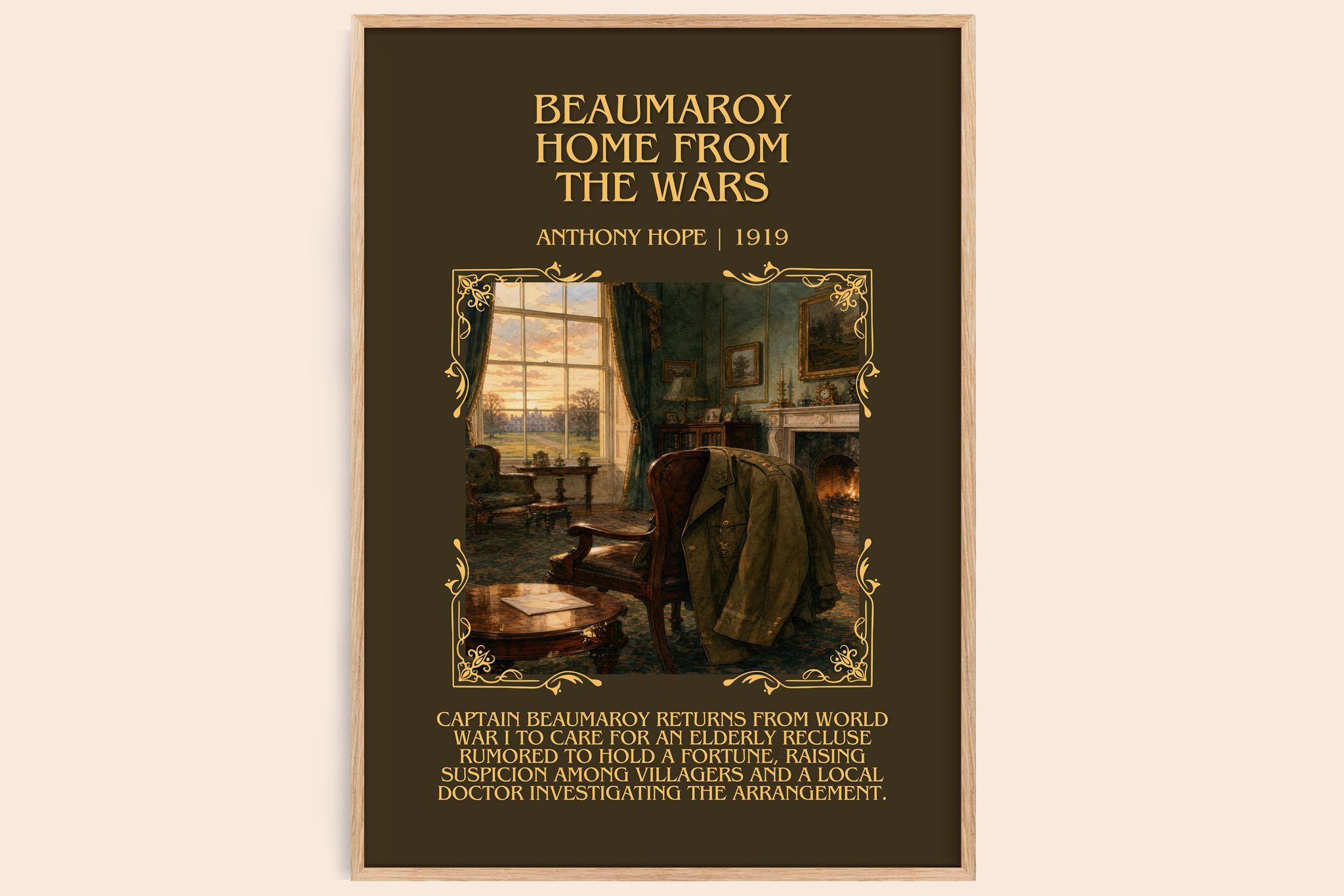 Beaumaroy Home From The Wars Minimalist Book Poster by Anthony Hope