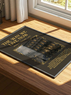 The Way We Live Now Minimalist Book Poster by Anthony Trollope – print on a sunlit desk