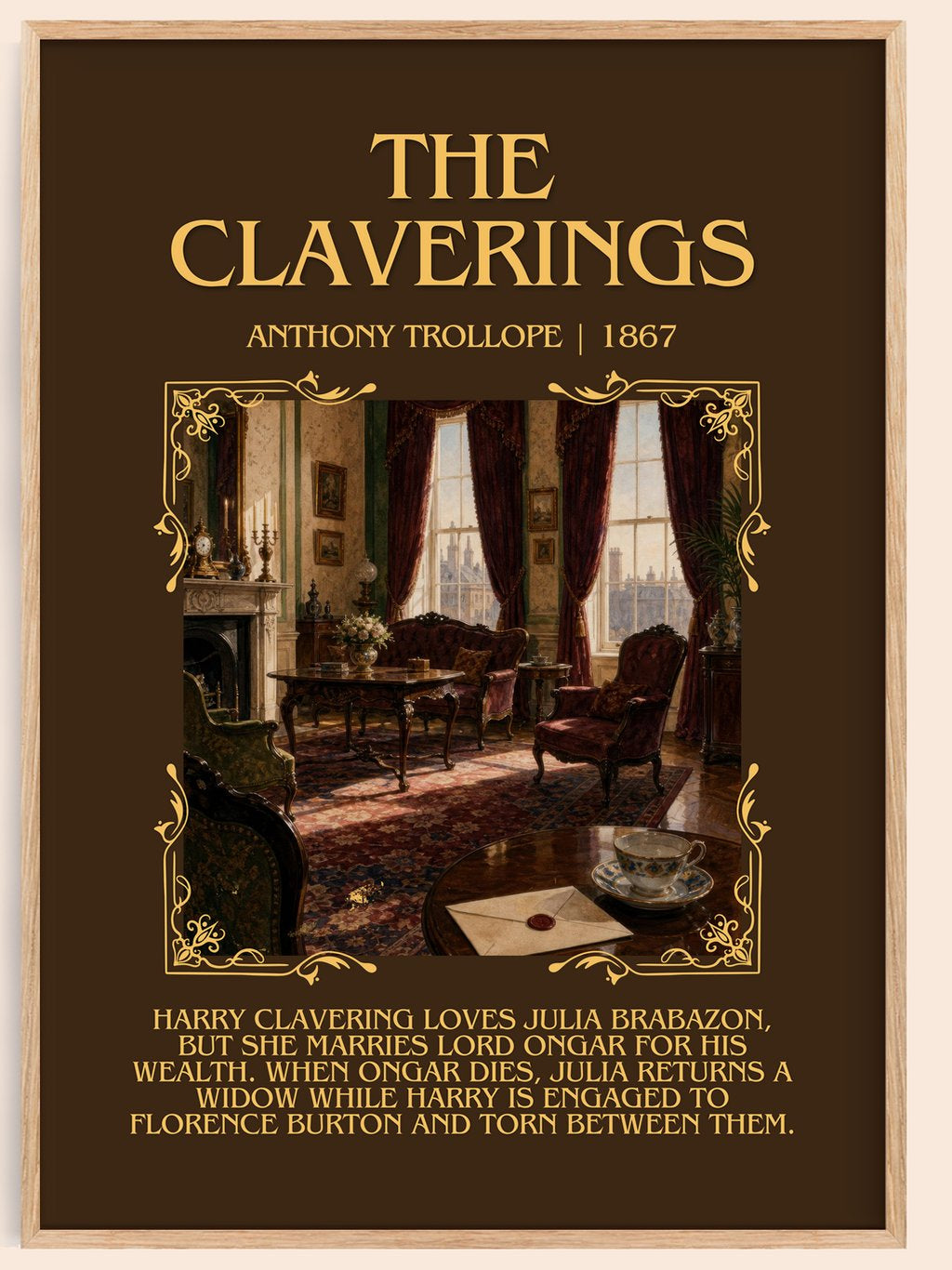 The Claverings Minimalist Book Poster by Anthony Trollope – book poster
