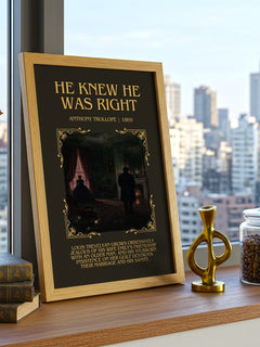He Knew He Was Right Minimalist Book Poster by Anthony Trollope – image 3