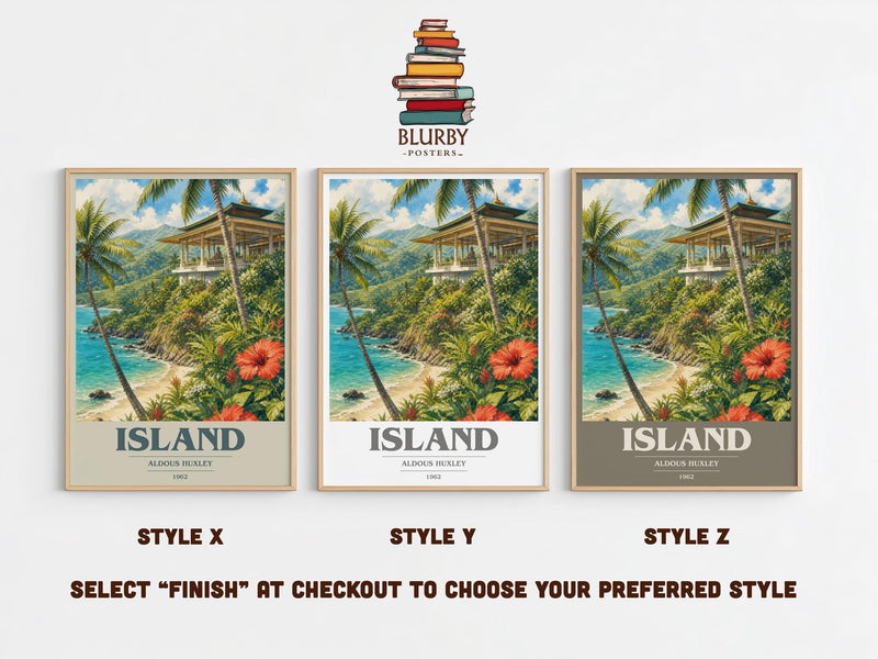 Island Book Cover Poster by Aldous Huxley