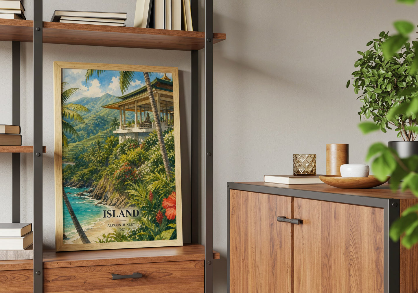 Island book watercolour illustration paper finish options – matte satin gloss