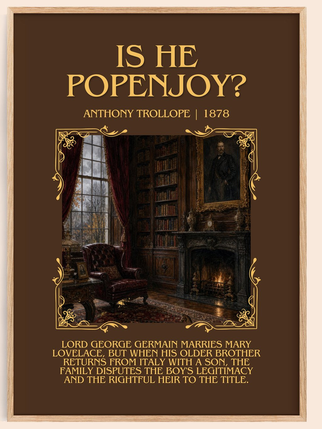Is He Popenjoy? Minimalist Book Poster by Anthony Trollope – book poster