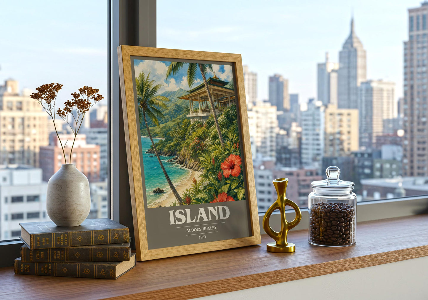 Island Book Cover Poster by Aldous Huxley