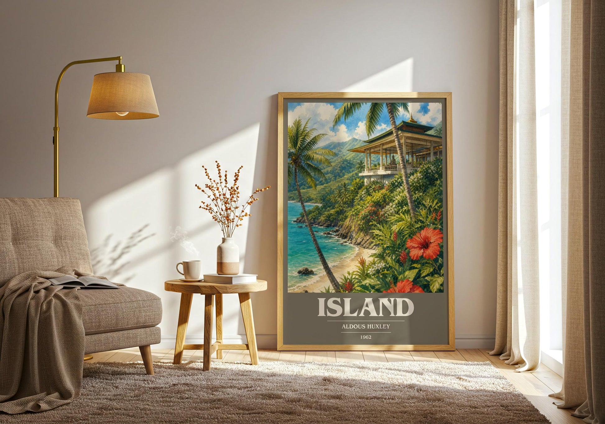 Island Book Cover Poster by Aldous Huxley