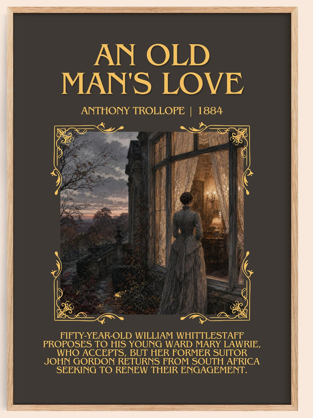 An Old Man'S Love Minimalist Book Poster by Anthony Trollope – book poster