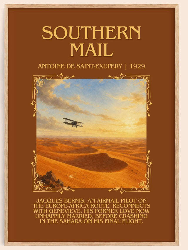 Southern Mail Minimalist Book Poster by Antoine De Saint-Exupery