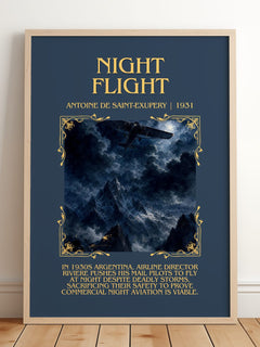 Night Flight Minimalist Book Poster by Antoine De Saint-Exupery – image 2