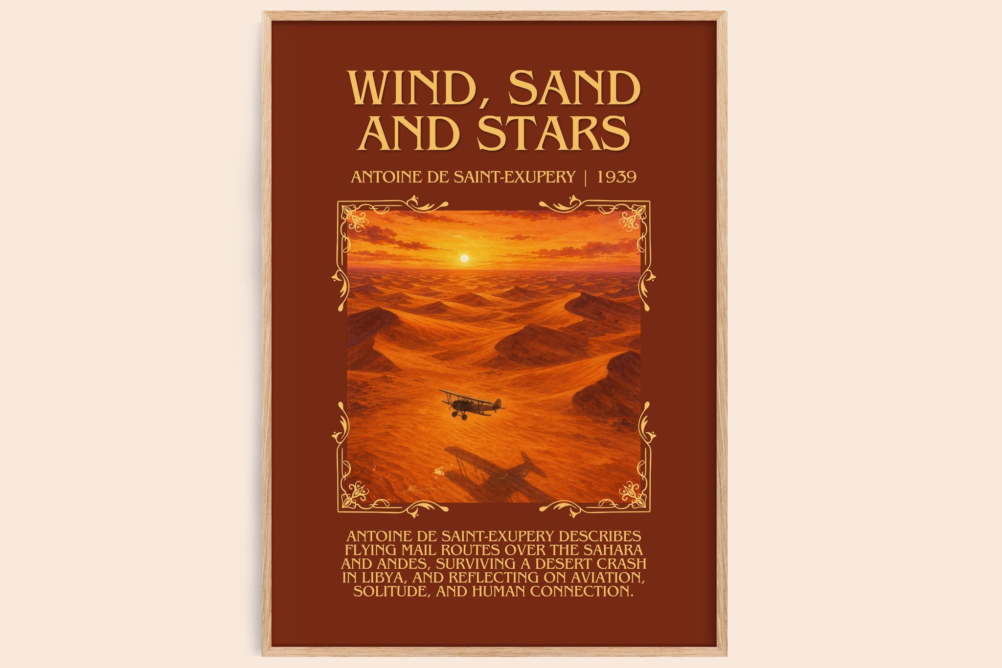 Wind, Sand And Stars Minimalist Book Poster by A. Saint-Exupery