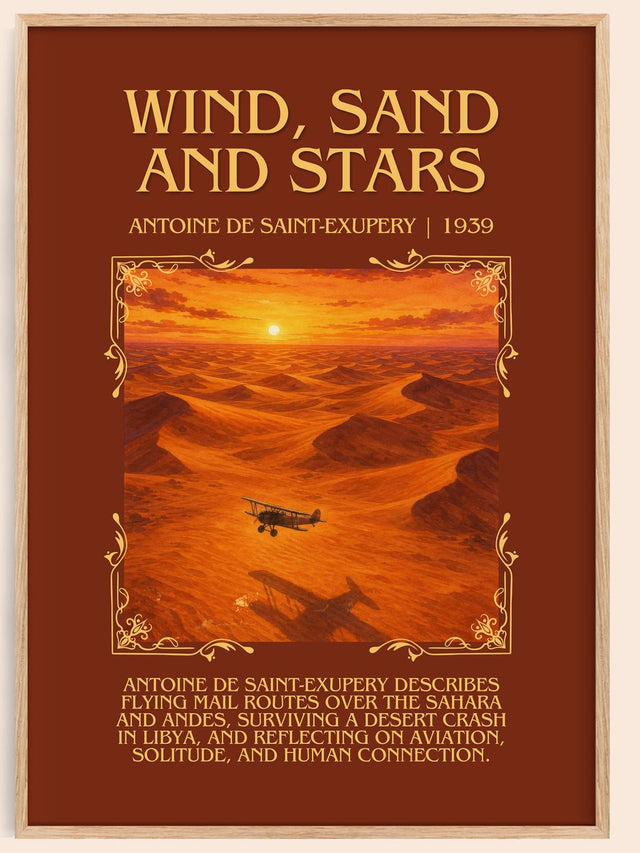 Wind, Sand And Stars Minimalist Book Poster by A. Saint-Exupery