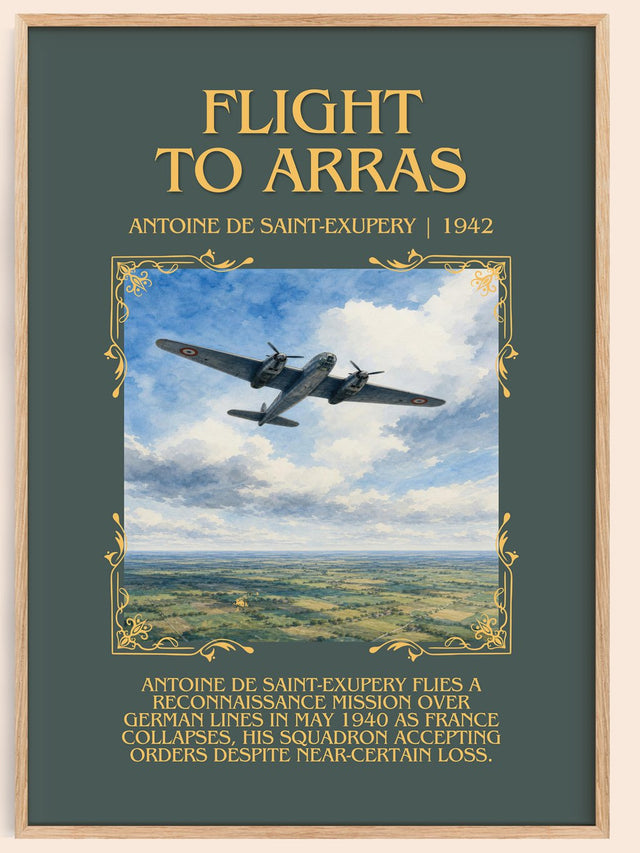 Flight To Arras Minimalist Book Poster by Antoine De Saint-Exupery