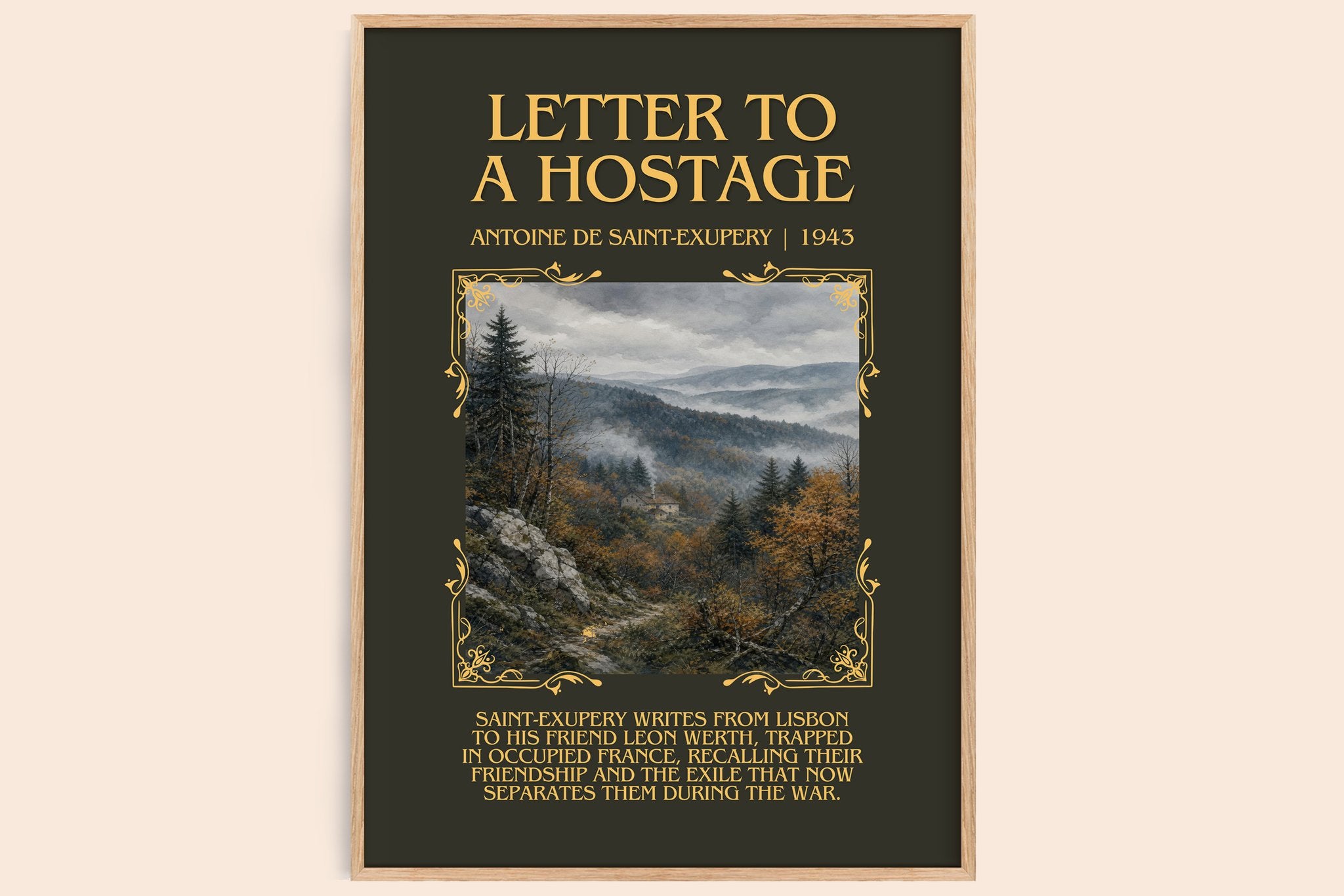 Letter To A Hostage Minimalist Book Poster by Antoine De Saint-Exupery