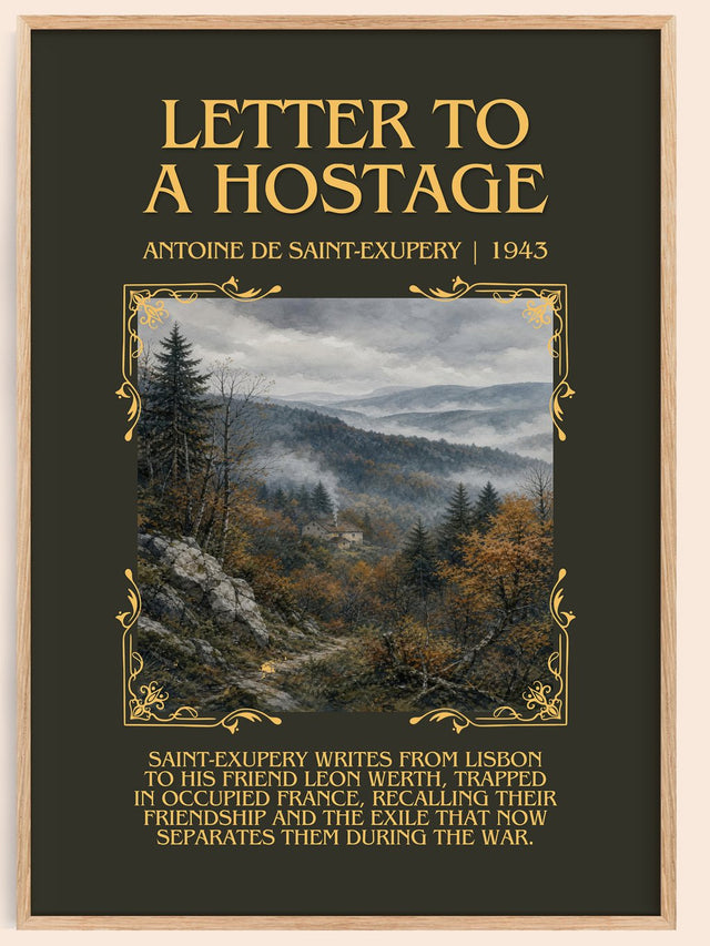 Letter To A Hostage Minimalist Book Poster by Antoine De Saint-Exupery