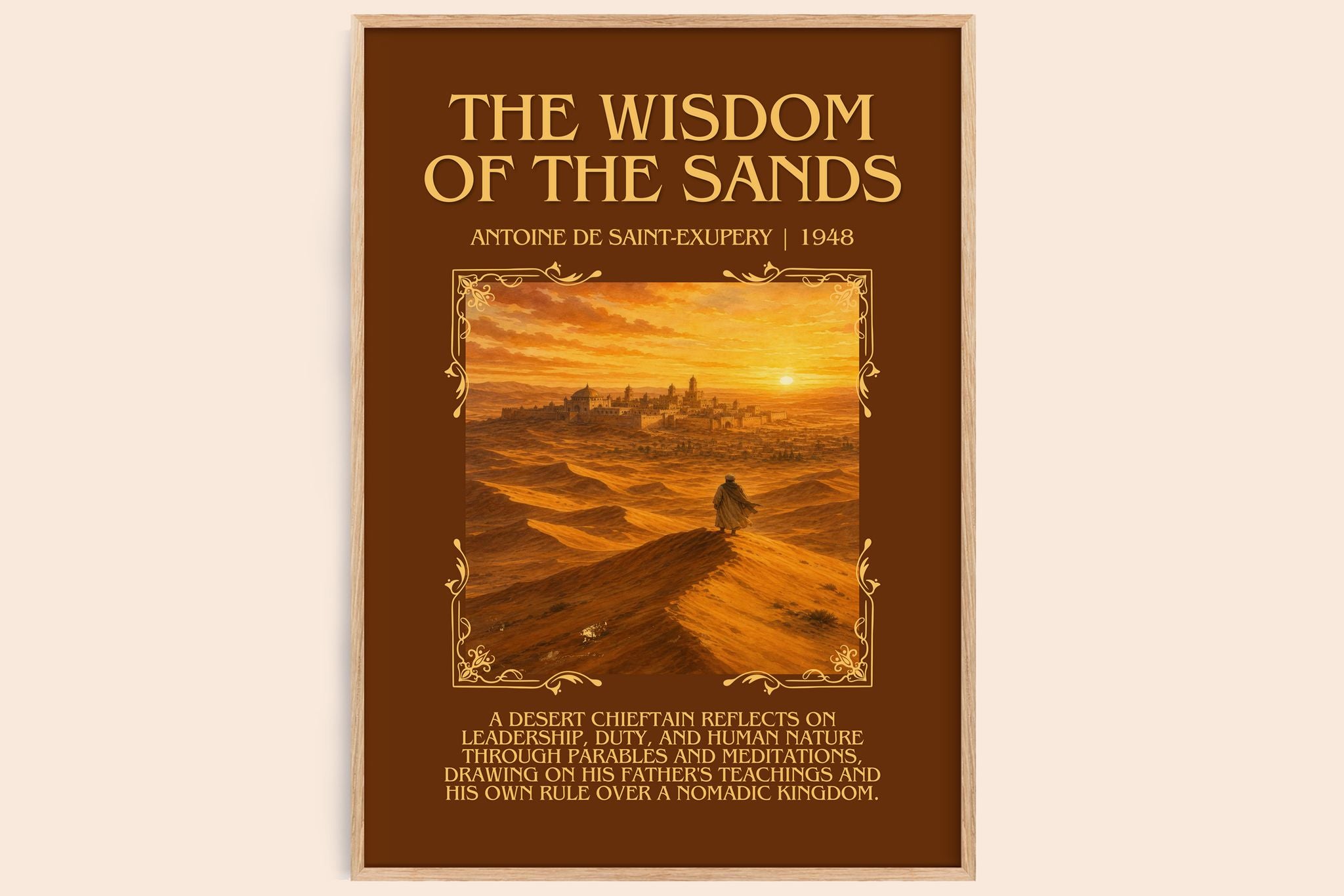 Wisdom Of The Sands Minimalist Book Poster by Antoine De Saint-Exupery