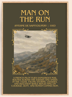Man On The Run Minimalist Book Poster by Antoine De Saint-Exupery – image 1