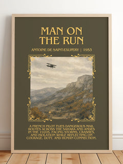 Man On The Run Minimalist Book Poster by Antoine De Saint-Exupery – image 2
