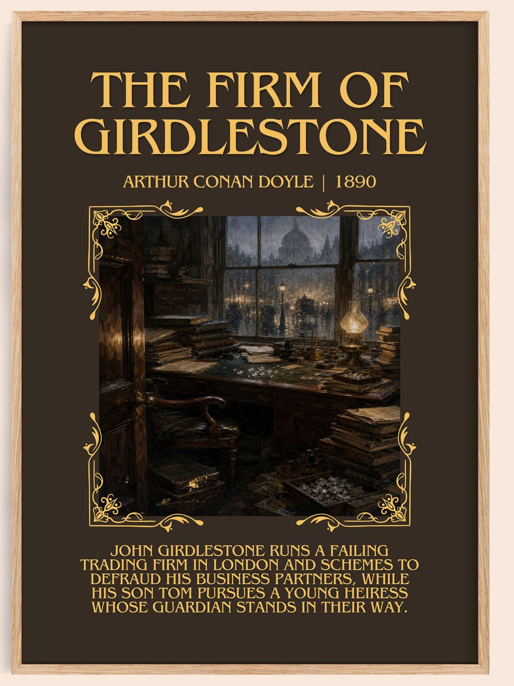 The Firm Of Girdlestone Minimalist Book Poster by Arthur Conan Doyle – book poster
