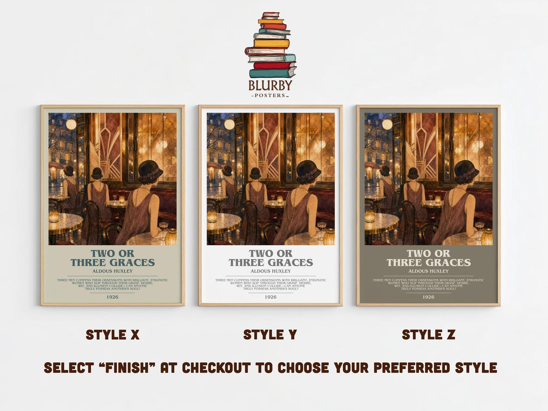 Two Or Three Graces Bookish Wall Art by Aldous Huxley (mockup)