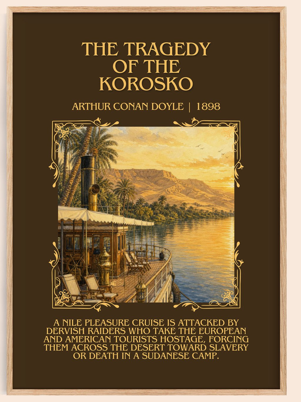 Tragedy Of The Korosko Minimalist Book Poster by Arthur Conan Doyle – book poster