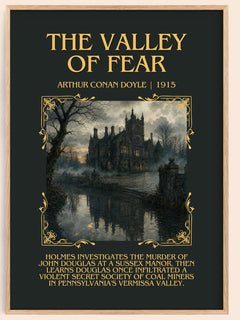 The Valley Of Fear minimalist book poster by Arthur Conan Doyle – framed literary art print