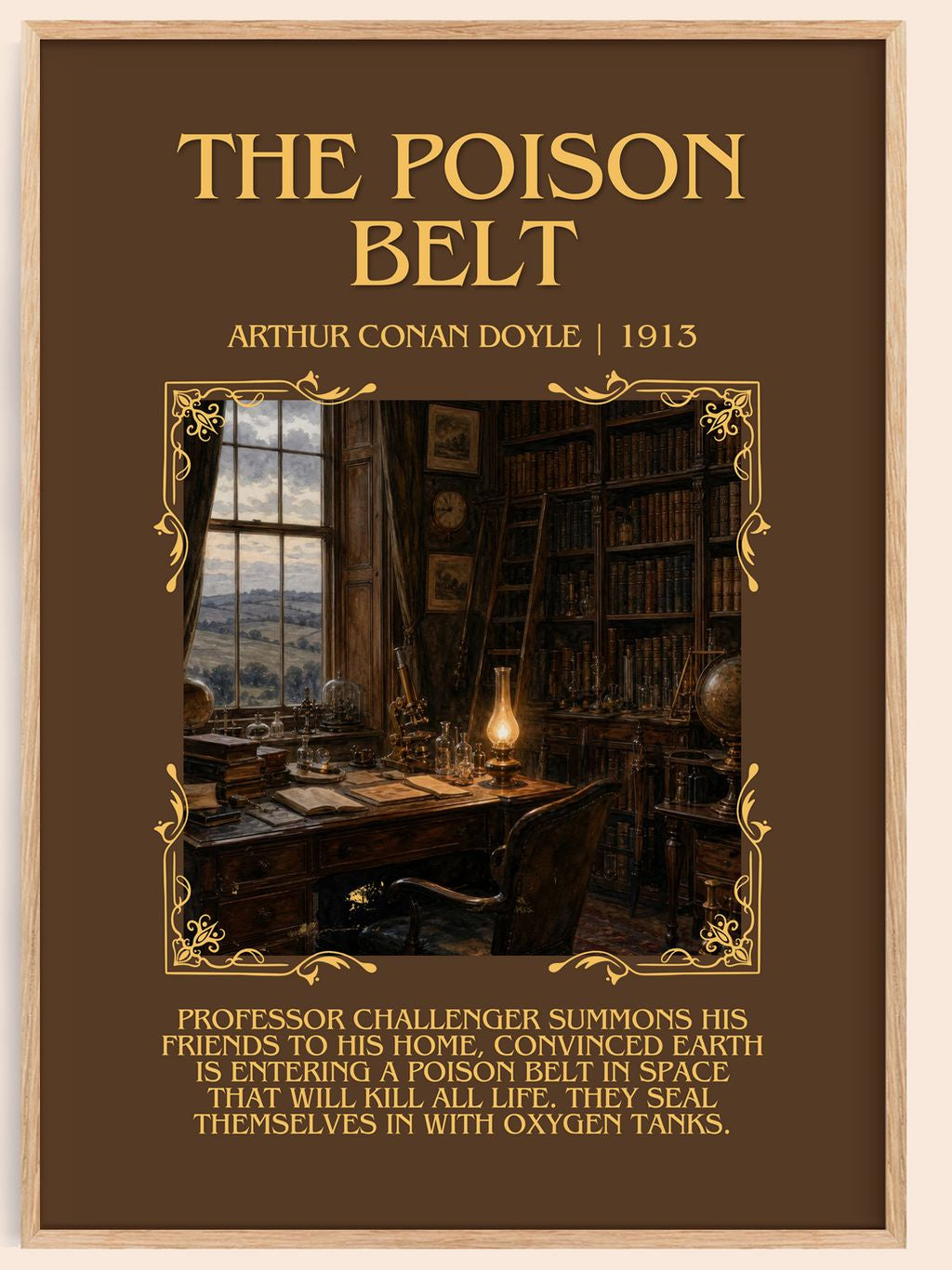 The Poison Belt Minimalist Book Poster by Arthur Conan Doyle – book poster