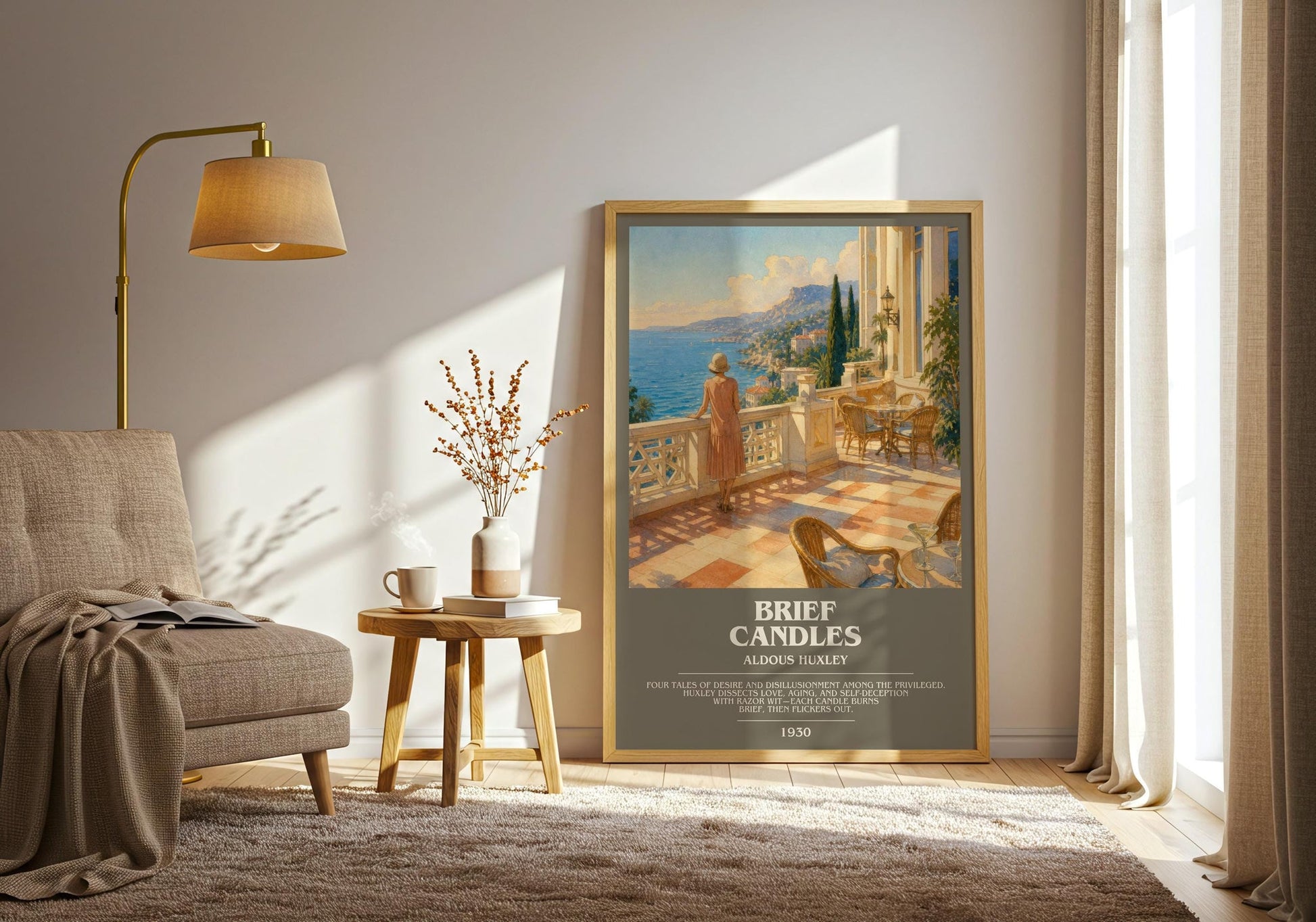 Brief Candles Bookish Wall Art by Aldous Huxley