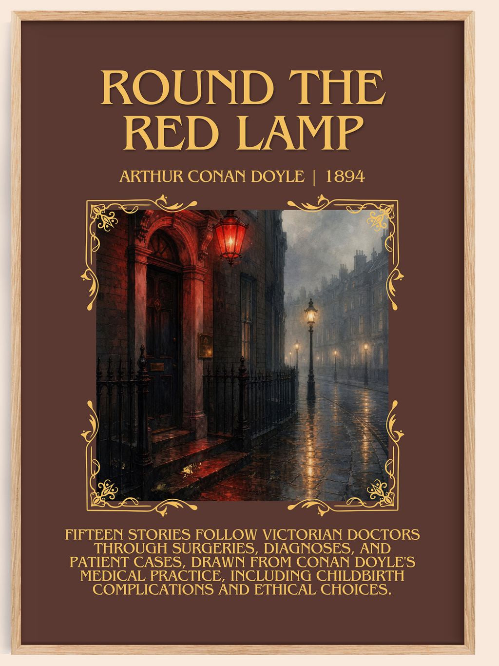 Round The Red Lamp Minimalist Book Poster by Arthur Conan Doyle – book poster