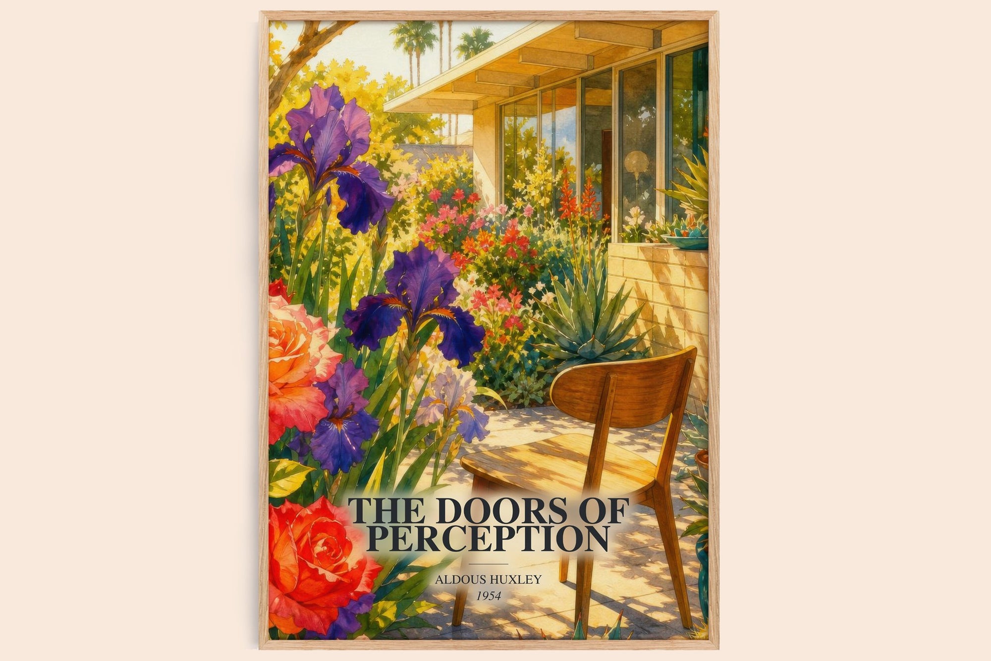The Doors Of Perception watercolour book poster by Aldous Huxley – framed literary art print