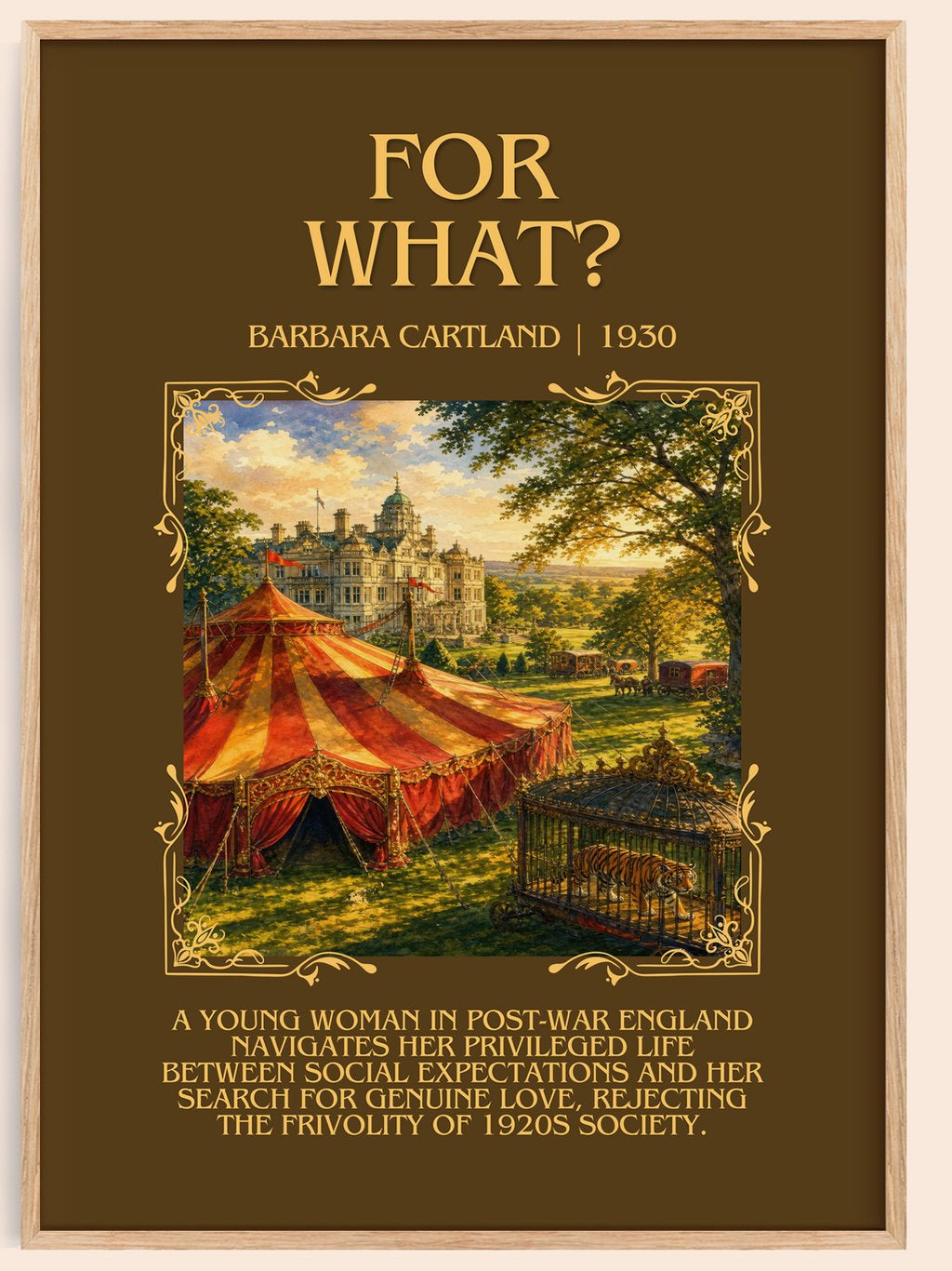 For What? Minimalist Book Poster by Barbara Cartland – book poster