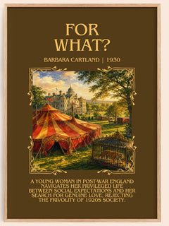 For What? Minimalist Book Poster by Barbara Cartland – image 1