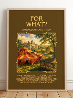 For What? Minimalist Book Poster by Barbara Cartland – image 2