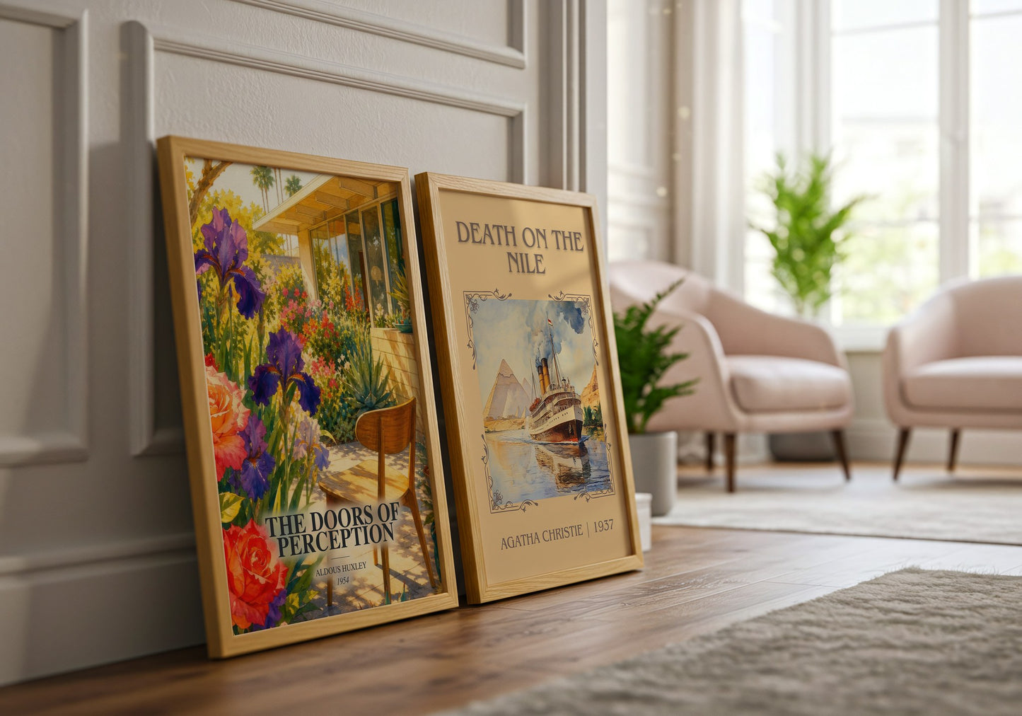 The Doors Of Perception watercolour print framed by window – literary home decor