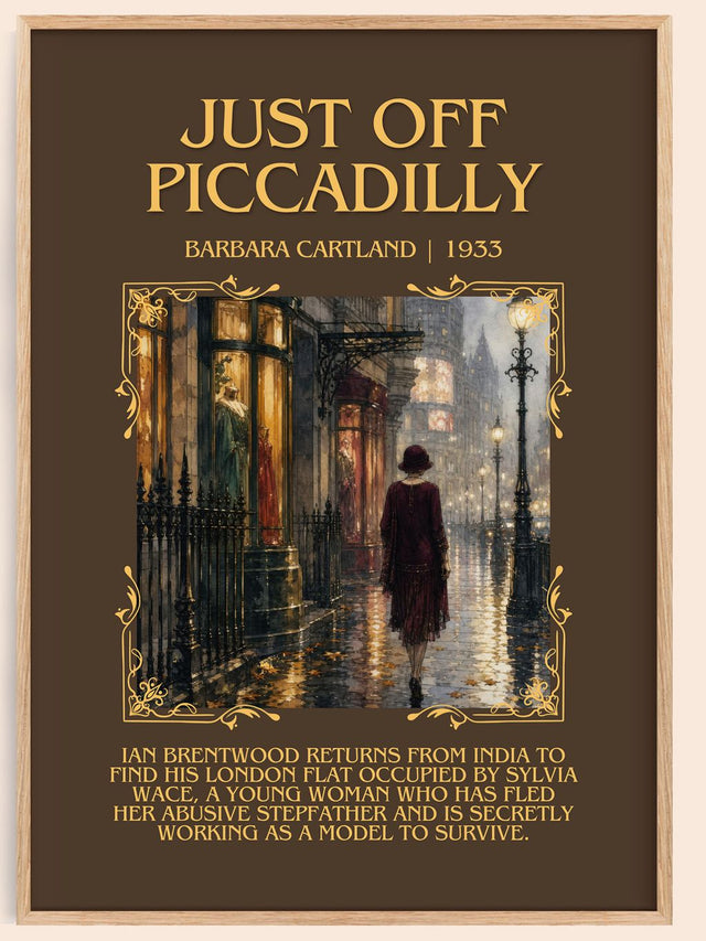 Just Off Piccadilly Minimalist Book Poster by Barbara Cartland