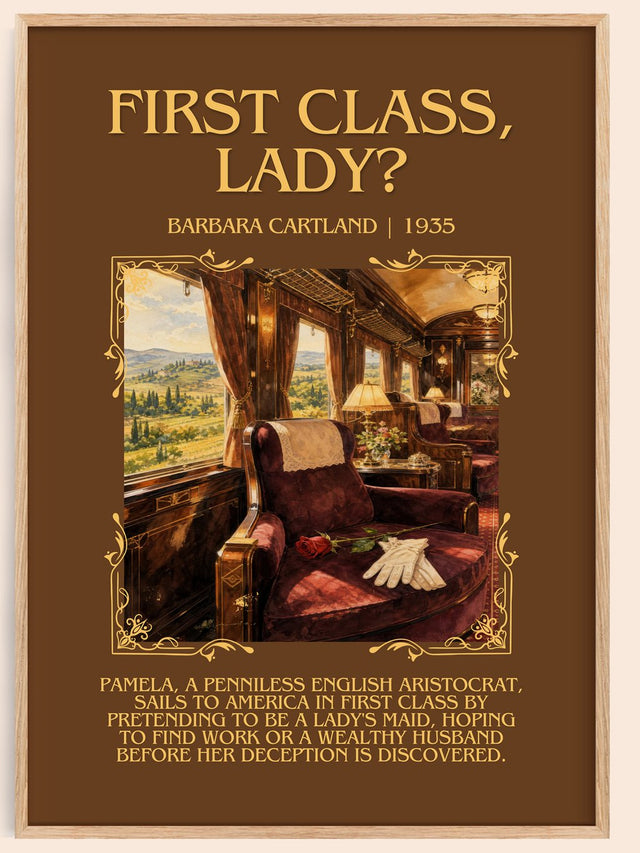 First Class, Lady? Minimalist Book Poster by Barbara Cartland