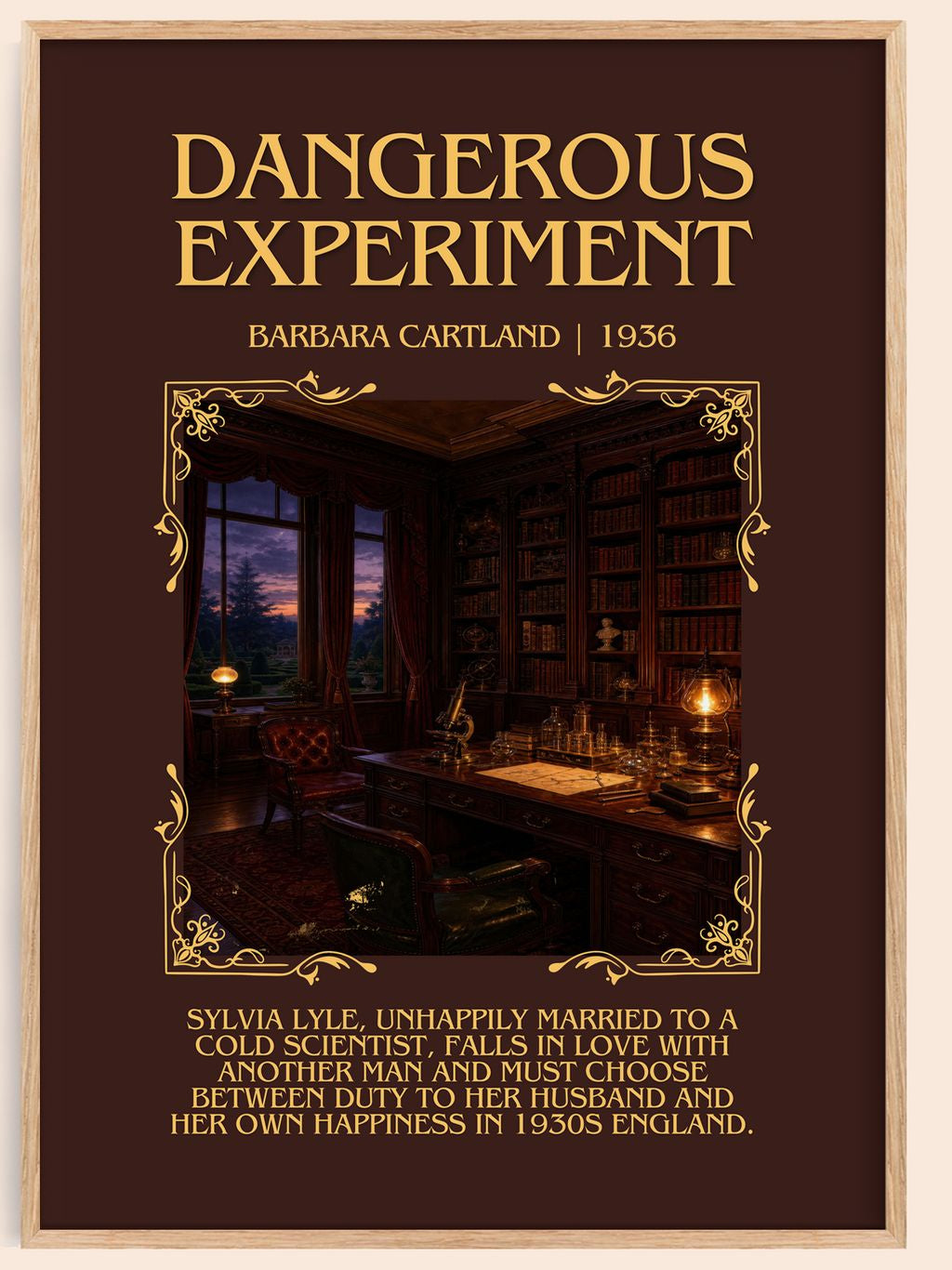 Dangerous Experiment Minimalist Book Poster by Barbara Cartland – book poster