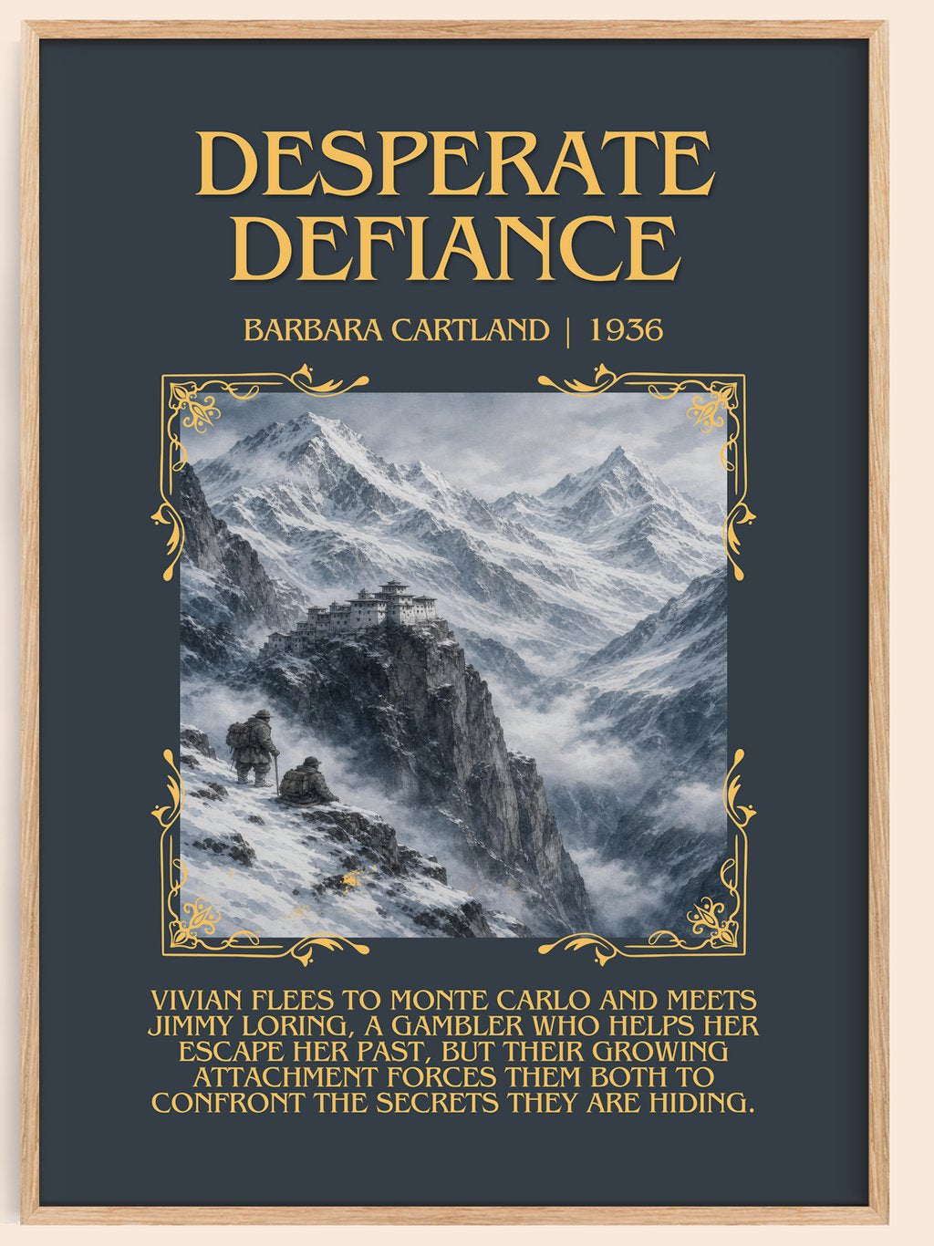 Desperate Defiance Minimalist Book Poster by Barbara Cartland – book poster