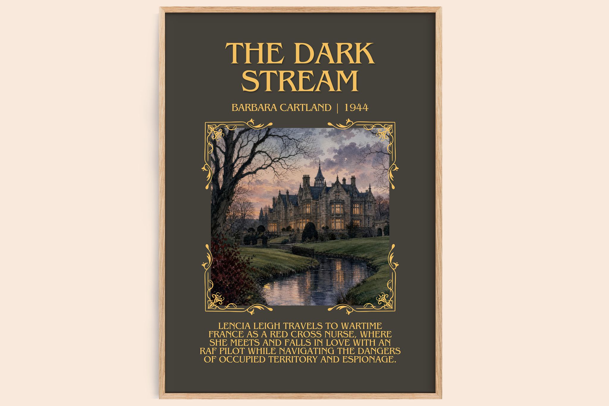 The Dark Stream Minimalist Book Poster by Barbara Cartland