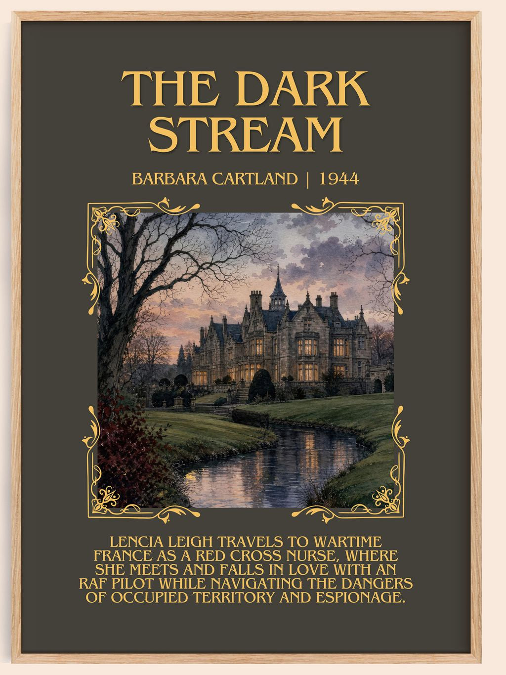 The Dark Stream Minimalist Book Poster by Barbara Cartland – book poster