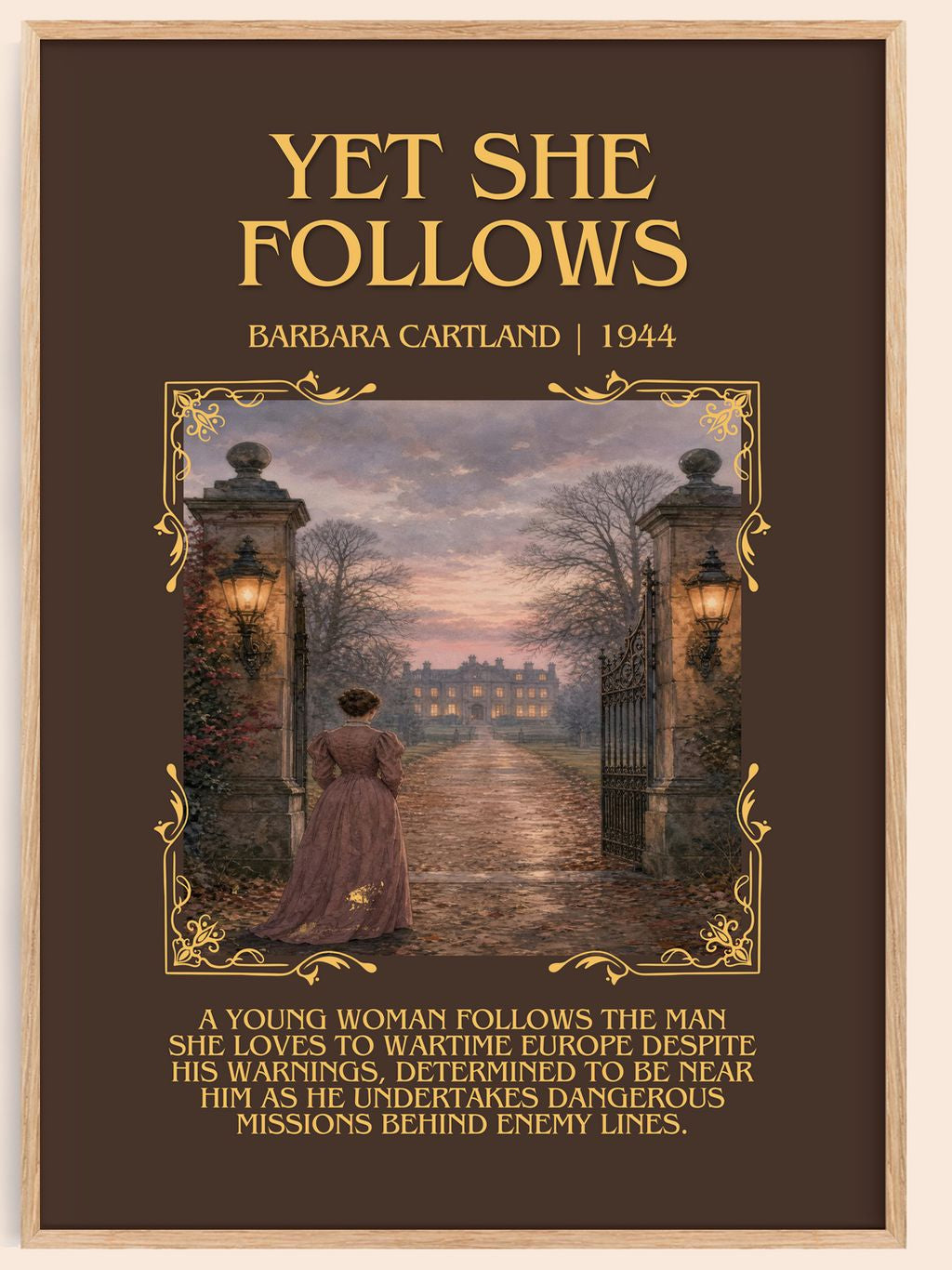 Yet She Follows Minimalist Book Poster by Barbara Cartland – book poster
